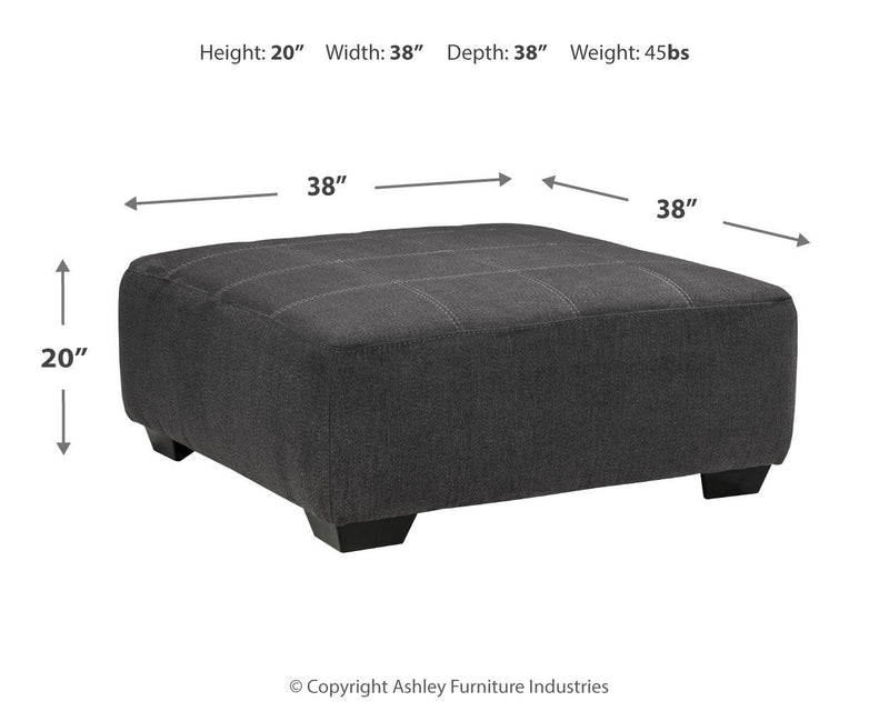 Ambee - Oversized Accent Ottoman - Slate
