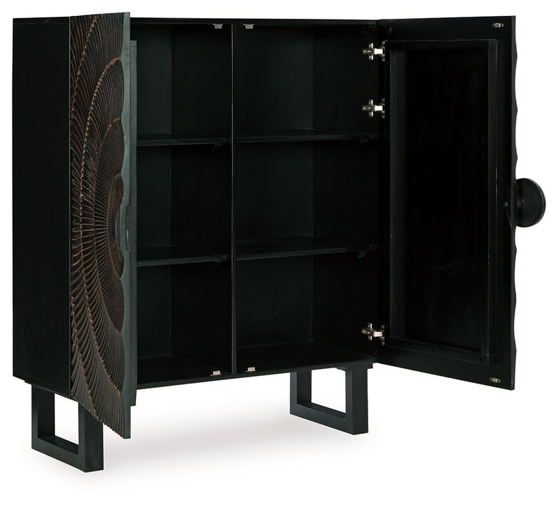 Fosterman - Accent Cabinet - Distressed Black