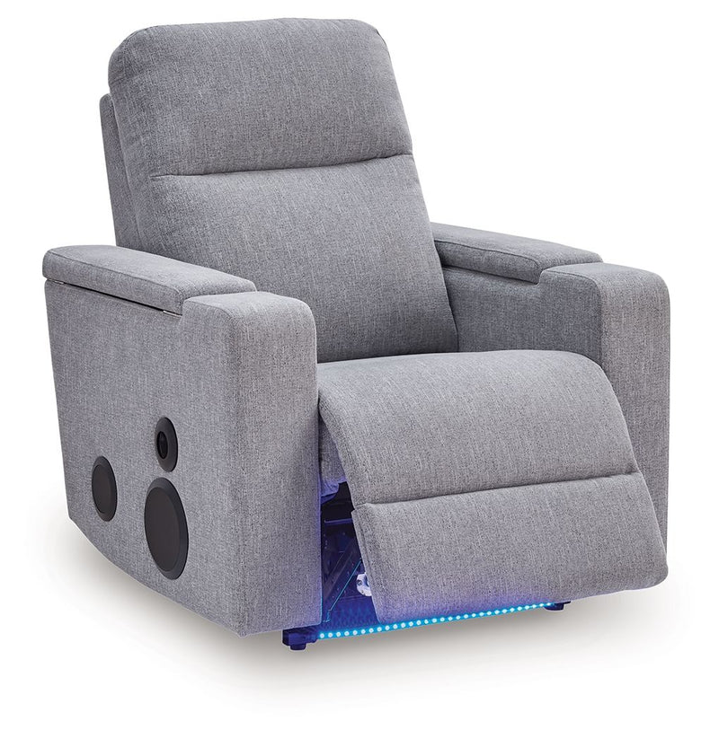 Pineland - Glider Power Recliner With Audio System - Pewter