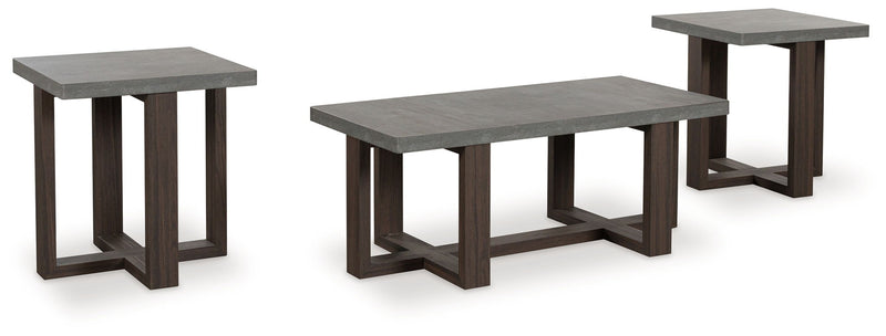 Dynnford - Occasional Table Set (Set of 3) - Gray / Brown