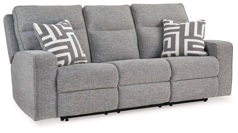 Biscoe - Power Reclining Sofa With Adj Headrest - Pewter