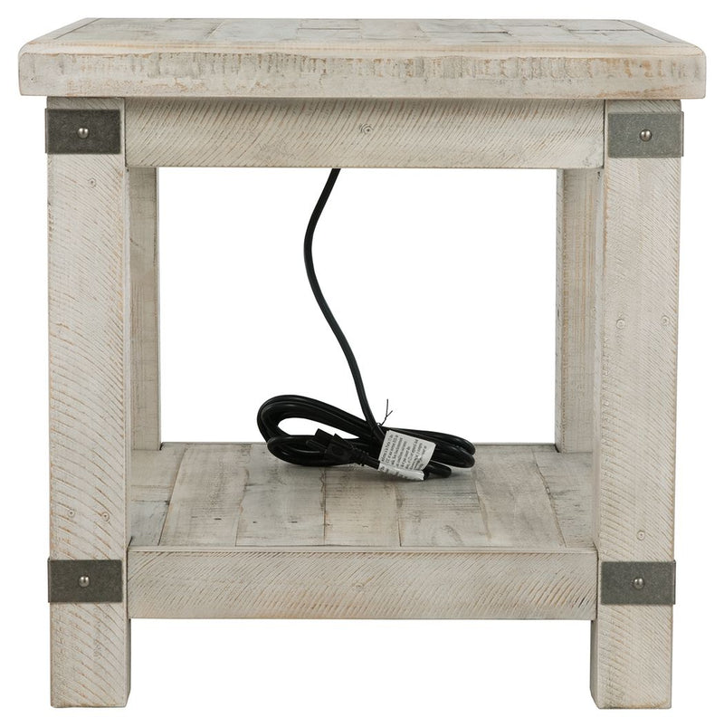 Carynhurst - Rectangular End Table - White Wash Gray