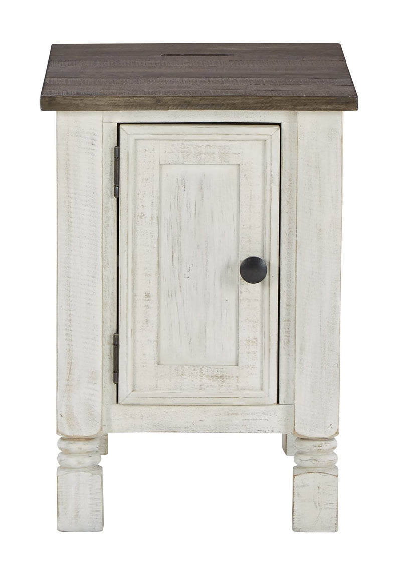 Havalance - Chair Side End Table - White / Gray