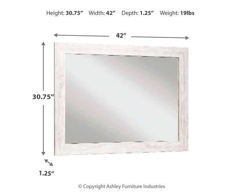 Paxberry - Bedroom Accent Mirror - Whitewash