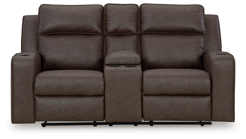 Lavenhorne - Double Reclining Loveseat With Console - Umber