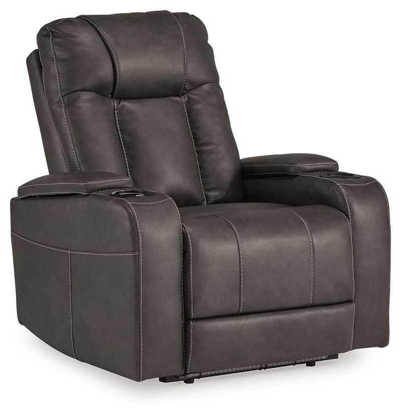 Feazada - Power Recliner With Adj Headrest - Shadow