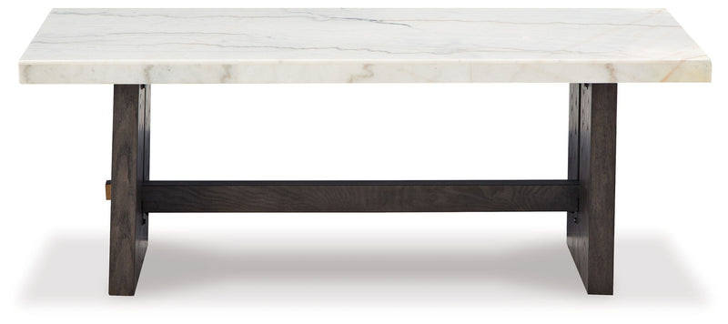 Burkhaus - Rectangular Cocktail Table - White / Dark Brown