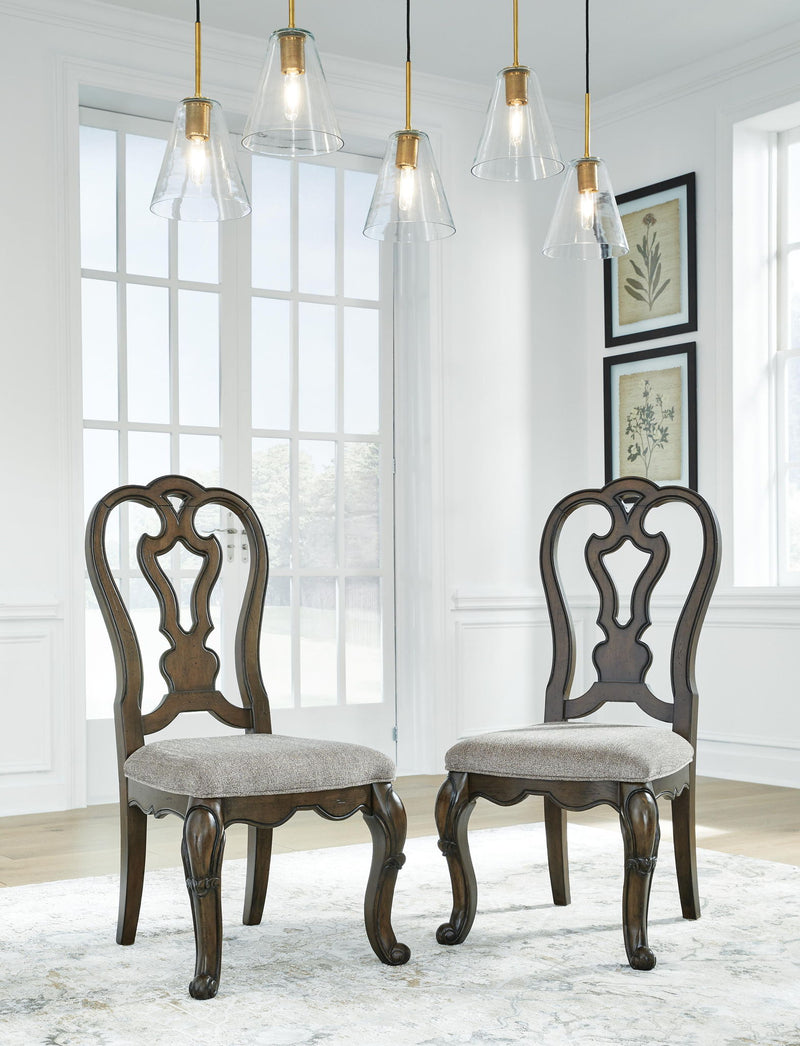 Maylee - Dining Upholstered Side Chair (Set of 2) - Dark Brown