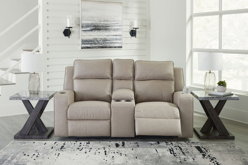 Lavenhorne - Double Reclining Loveseat With Console - Pebble