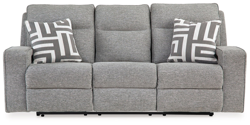 Biscoe - Power Reclining Sofa With Adj Headrest - Pewter
