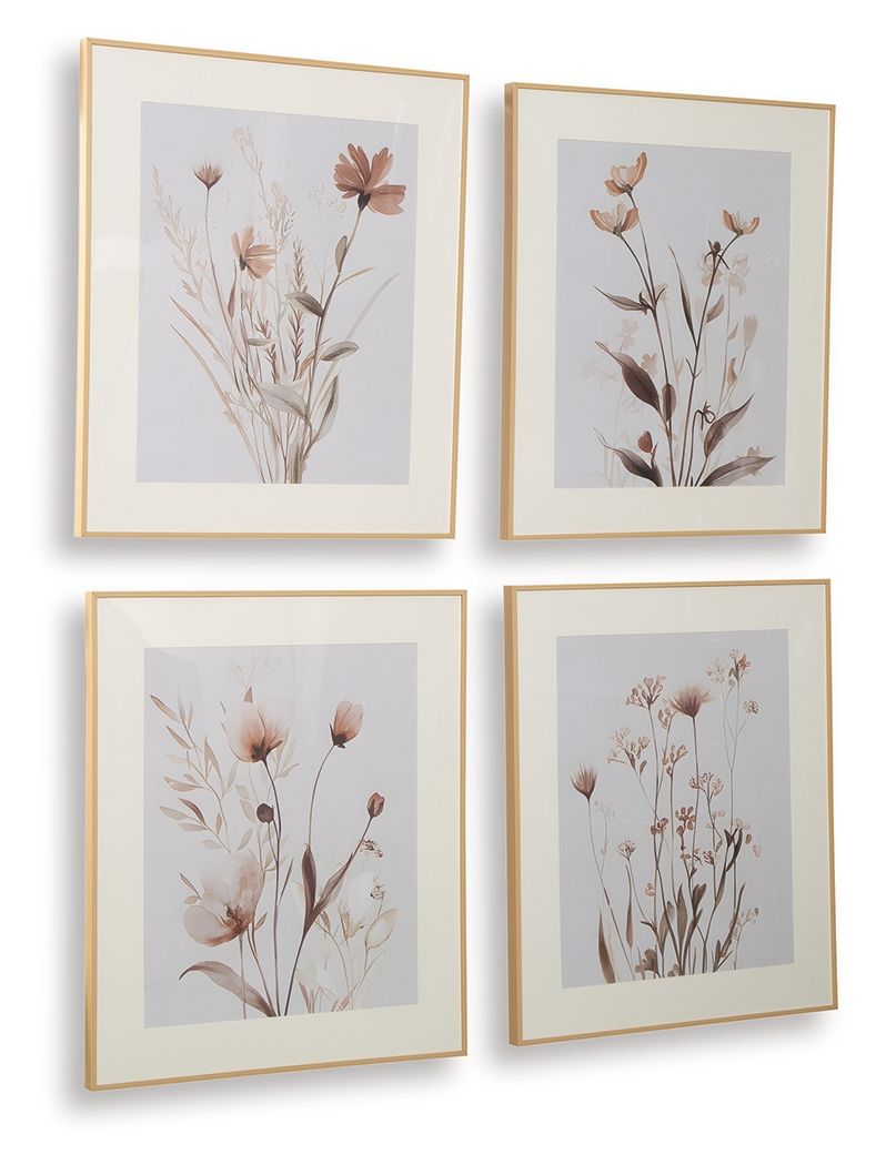 Chettings - Wall Art Set (Set of 4) - Beige / Gray / Blush