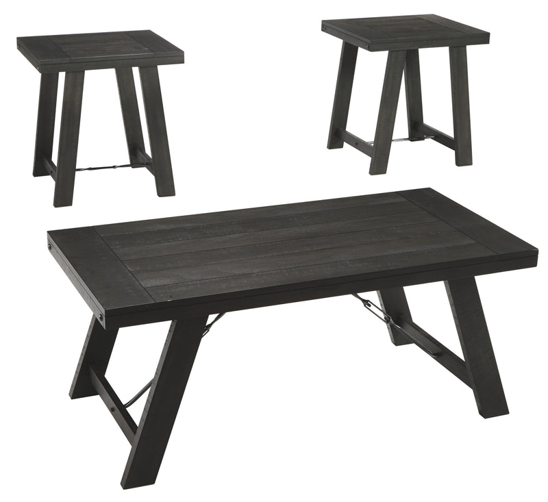 Noorbrook - Occasional Table Set (Set of 3) - Black / Pewter
