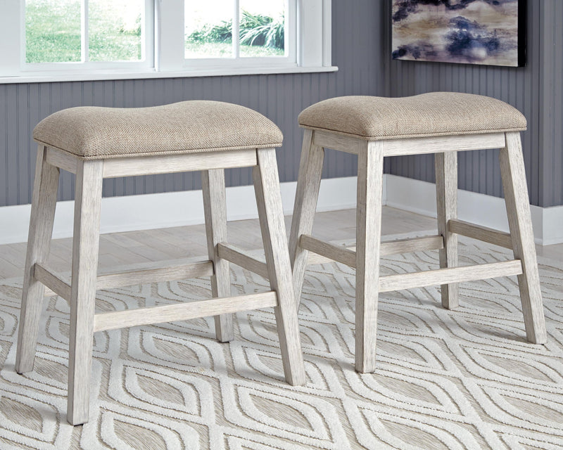 Skempton - Upholstered Stool (Set of 2) - White