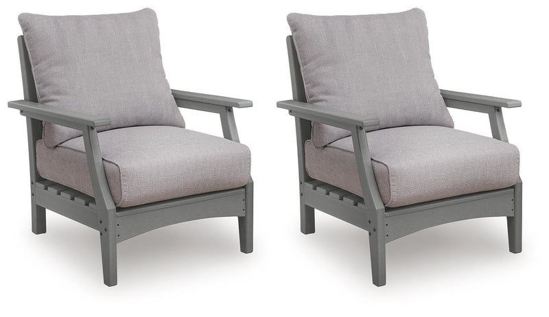 Cove Beach - Lounge Chair With Cushion (Set of 2) - Gray