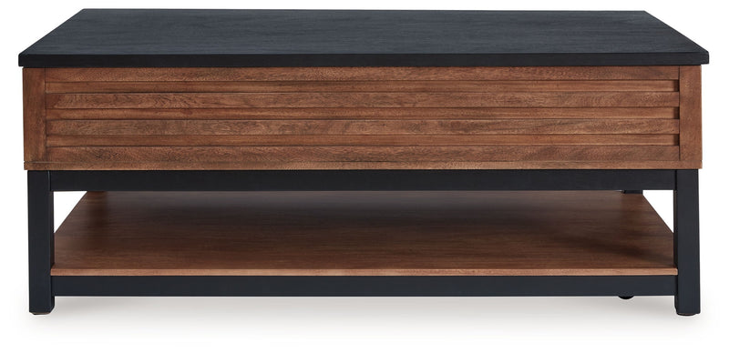 Kallari - Lift Top Cocktail Table - Warm Brown / Black