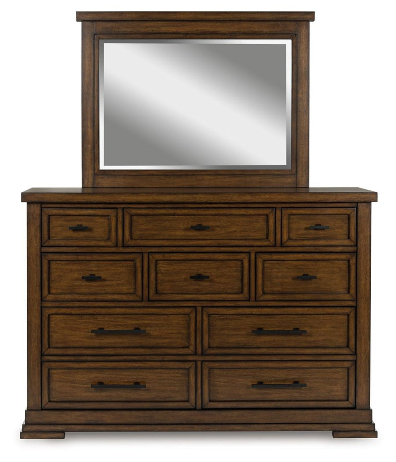 Taffenbrook - Dresser And Mirror - Medium Brown