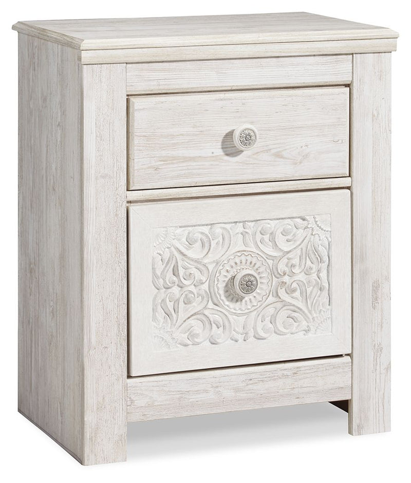 Paxberry - Two Drawer Night Stand - Whitewash