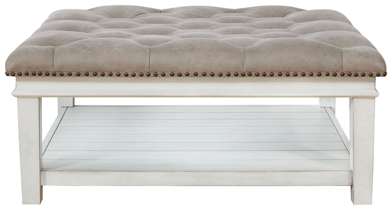 Kanwyn - Uph Ottoman Cocktail Table - Whitewash