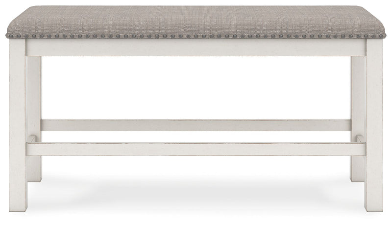 Robbinsdale - Dbl Counter Height Upholstered Dining Bench - Antique White